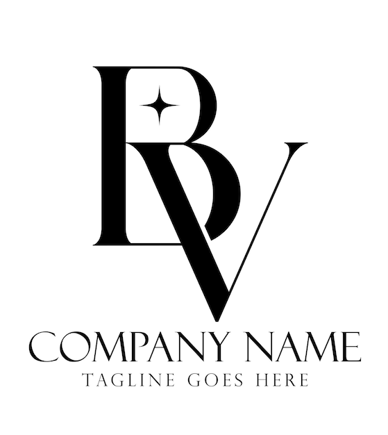 BV o VB creativas, modernas y elegantes plantillas de diseño de logotipos vectoriales para negocios de lujo