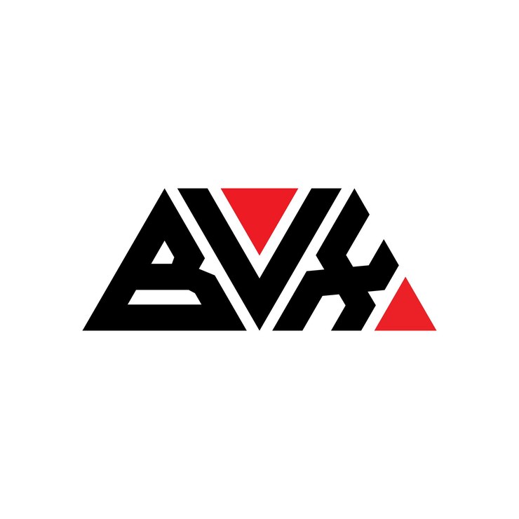Vector bvx diseño de logotipo de letra triangular con forma de triángulo bvx diseño del logotipo triangular monograma bvx triángulo vector logotipo plantilla con color rojo bvx logo triangular sencillo elegante y lujoso logotipo bvx