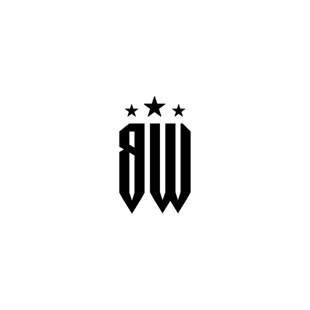 BW Monogram Logo Design letra texto nombre símbolo monocromo logotipo alfabeto carácter simple logo
