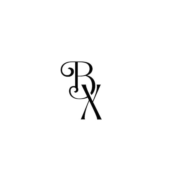 BX monograma diseño del logotipo letra texto nombre símbolo monocromático logotipo alfabeto carácter logotipo simple