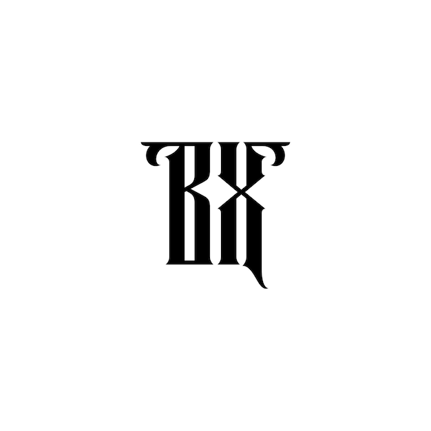 Vector bx monograma diseño del logotipo letra texto nombre símbolo monocromático logotipo alfabeto carácter logotipo simple