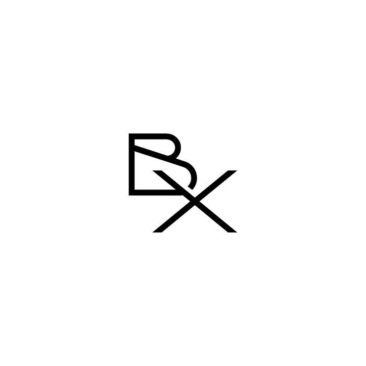 Vector bx monograma diseño del logotipo letra texto nombre símbolo monocromático logotipo alfabeto carácter logotipo simple