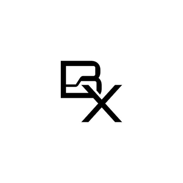 BX monograma diseño del logotipo letra texto nombre símbolo monocromático logotipo alfabeto carácter logotipo simple