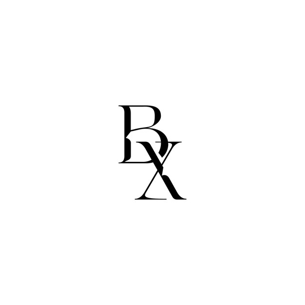 BX monograma diseño del logotipo letra texto nombre símbolo monocromático logotipo alfabeto carácter logotipo simple