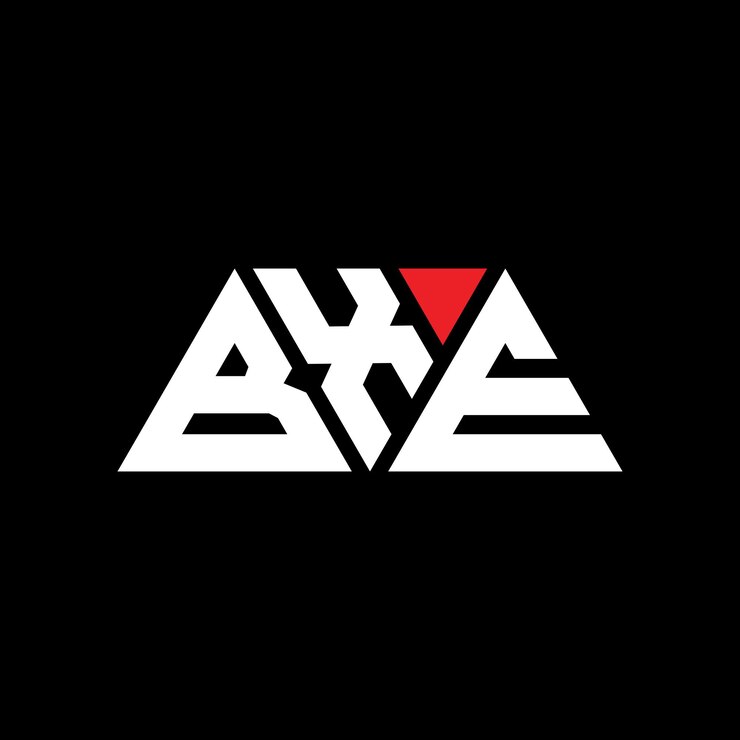 Vector bxe triángulo letra diseño de logotipo con forma de triángulo bxe logotipo triángulo diseño monograma bxe modelo de logotipo vectorial triángulo con color rojo logotipo triangular bxe sencillo elegante y lujoso logotipo bxe
