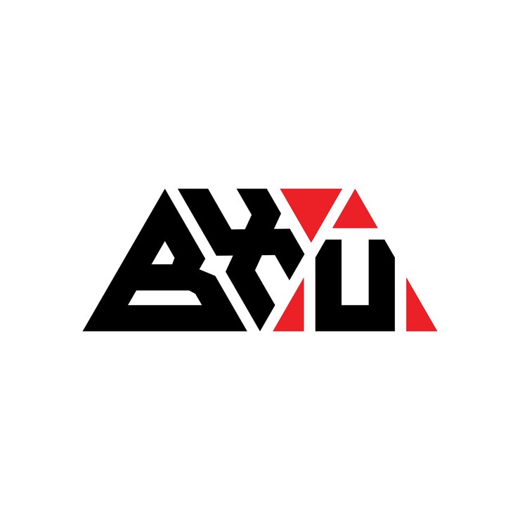Vector bxu diseño de logotipo de letra triangular con forma de triángulo bxu diseños de logotipo triangular monograma bxu triángulo vector logotipo plantilla con color rojo bxu logo triangular sencillo elegante y lujoso logotipo bxu