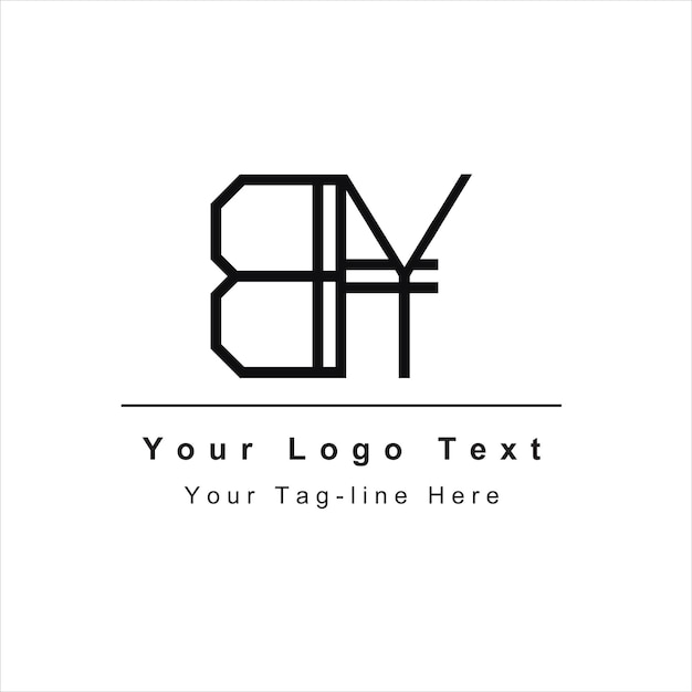 BY YB BY logotipo de icono de letra basado en inicial