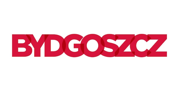 Bydgoszcz en el emblema de Polonia El diseño presenta una ilustración vectorial de estilo geométrico con tipografía audaz en una fuente moderna Las letras gráficas del eslogan