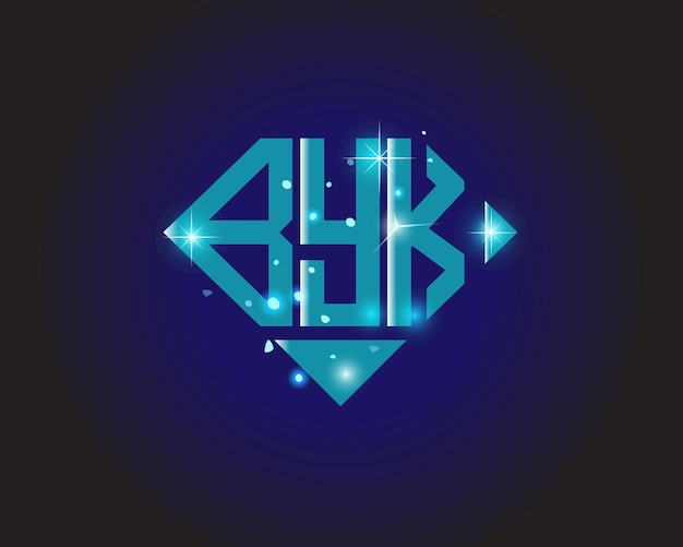 BYK plantilla de icono de vector de diseño de logotipo moderno inicial