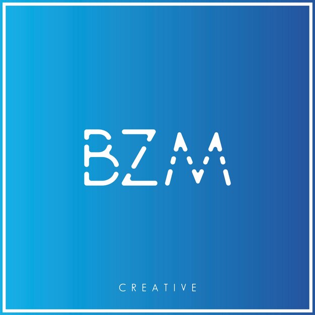 BZM Creative Vector Último Diseño del logotipo Último mínimo Logotipo Premium Ilustración vectorial Monograma