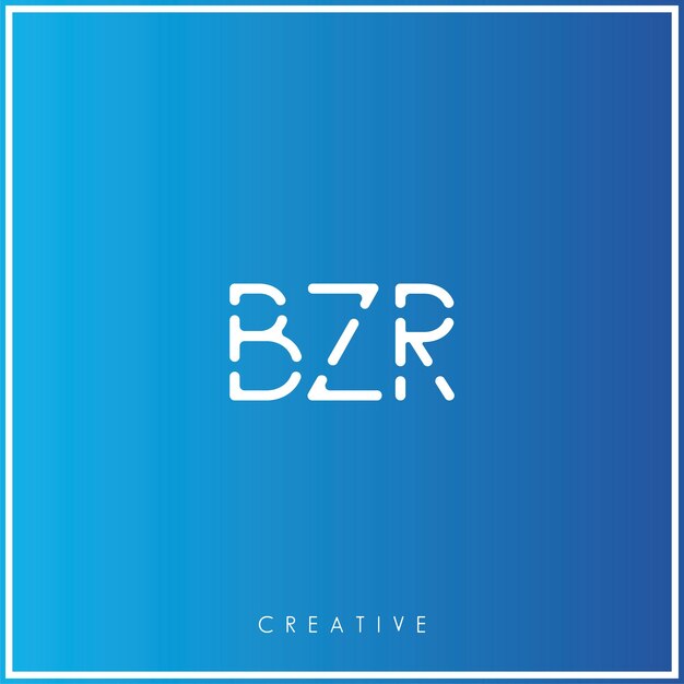 BZR Creative Vector Último Diseño de Logotipo Último Logotipo Minimal Ilustración Vector Premium Monograma