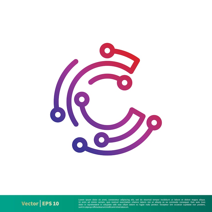 Vector c carta línea icono vector logo plantilla ilustración diseño vector eps 10