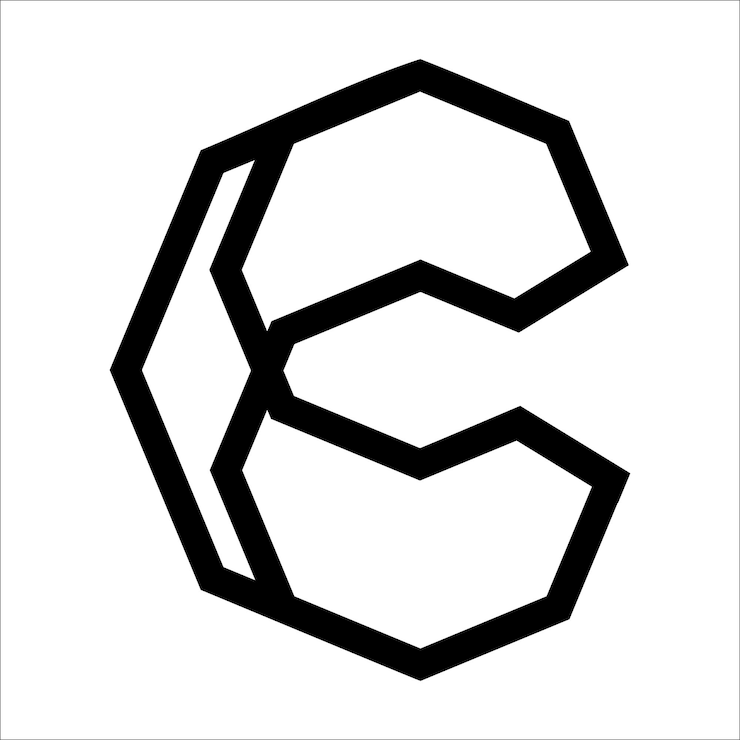 Vector c concept de la letra del logotipo creativo modelo de diseño de emblema mínimo