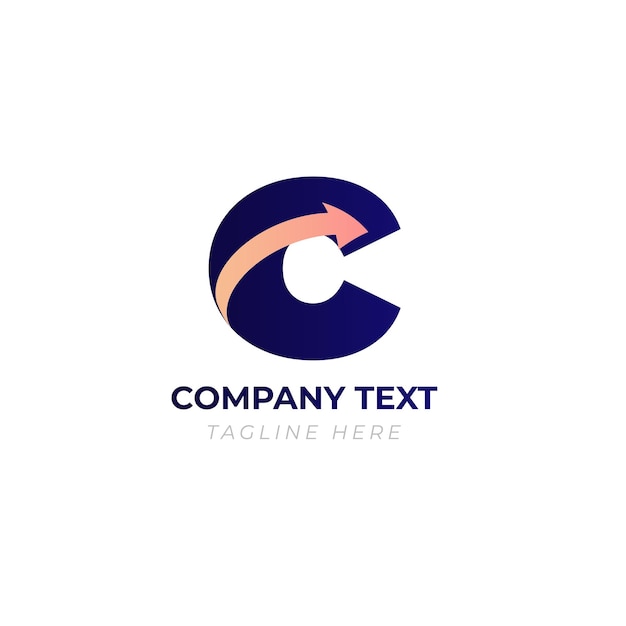 c diseño de logotipo minimalista con flecha de crecimiento para un negocio único y memorable