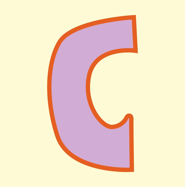C Diseño de logotipo o alfabeto vectorial de dibujos animados C