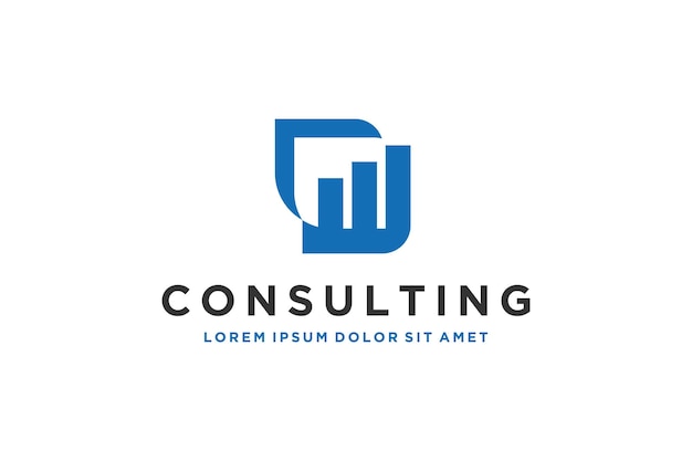 C inicial con diagrama de barras diseño de logotipo icono de consultoría de negocios símbolo