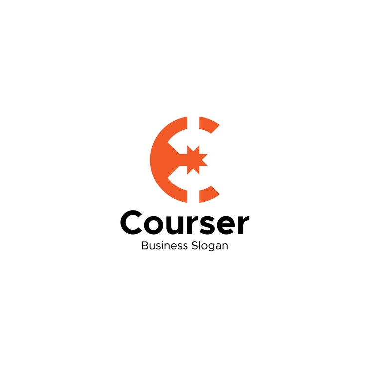 c letra estrella letra inicial modelo de diseño de logotipo vectorial y totalmente editable