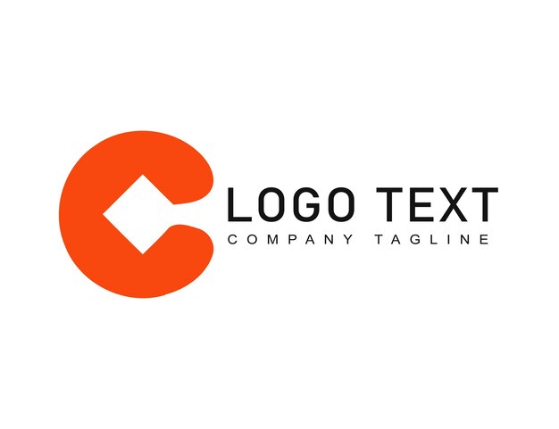 C letra Gradiente hermosa plantilla de logotipo