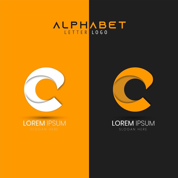 c letra inicial del logotipo de la marca vector premium