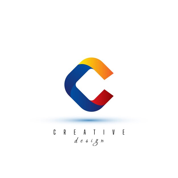 C logotipo Moderno y en capas mínimas letra C logotipo simple inicial C monograma plantilla vectorial del logotipo