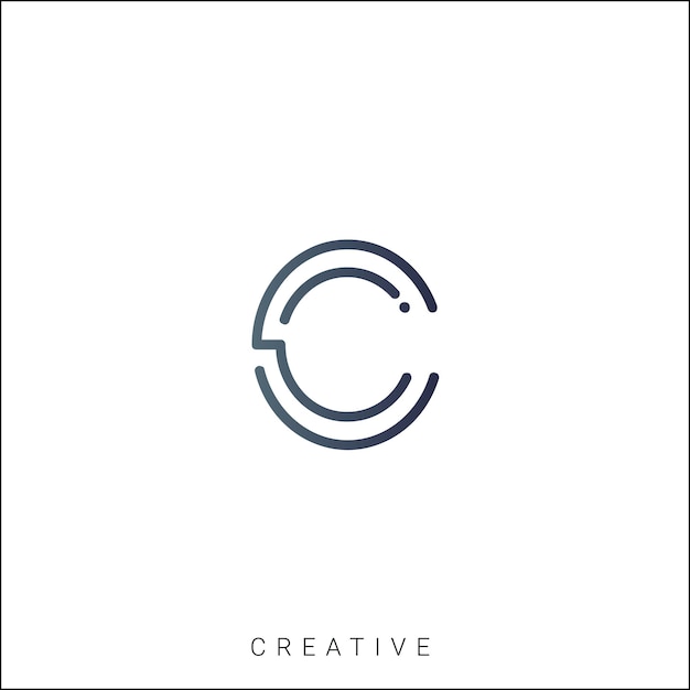 C Logotipo posterior plantilla vectorial monograma colorido símbolo fuente logotipo diseño moderno basado en inicial LOGO