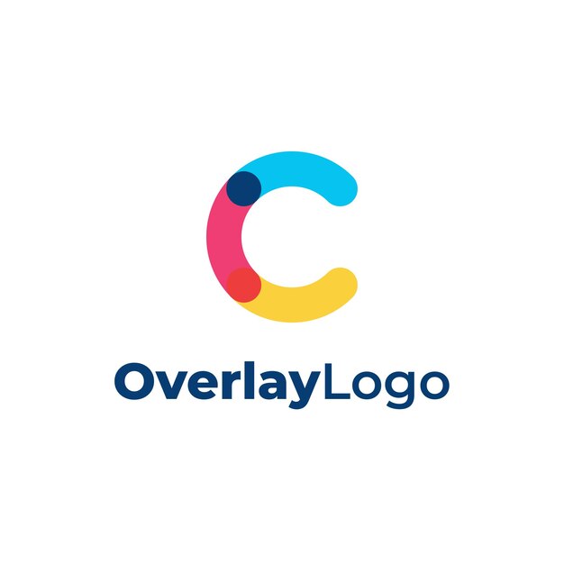 C, moderno y colorido, letra del alfabeto inicial, logotipo, superposición de gráficos