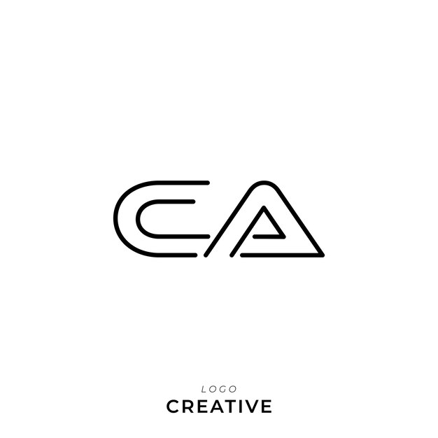 CA Logotipo Template Vector colorido Monograma Símbolo fuente Logotipo Diseño moderno Basado en inicial LOGO