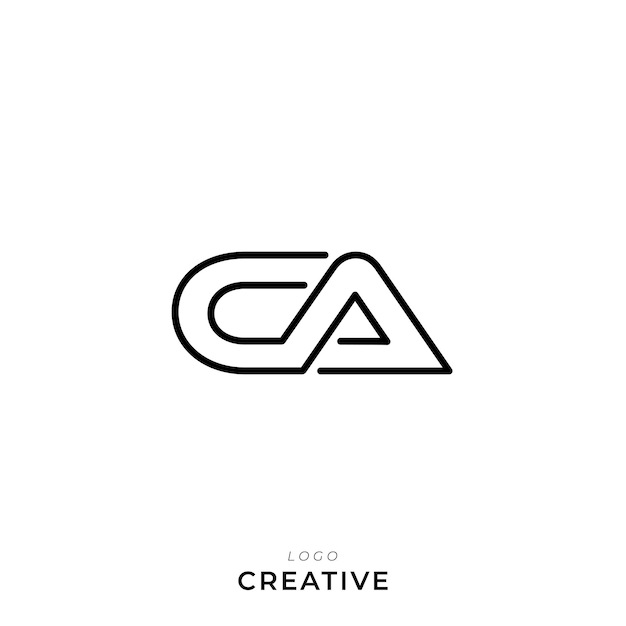 CA Logotipo Template Vector colorido Monograma Símbolo fuente Logotipo Diseño moderno Basado en inicial LOGO