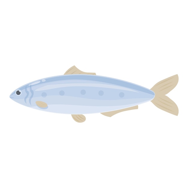 Caballa icono dibujos animados vector pescado comida sardina mar