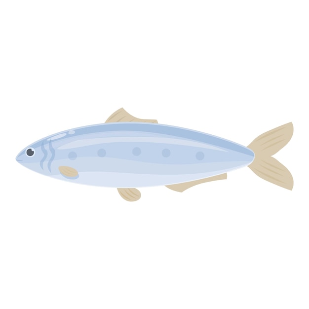 Vector caballa icono dibujos animados vector pescado comida sardina mar