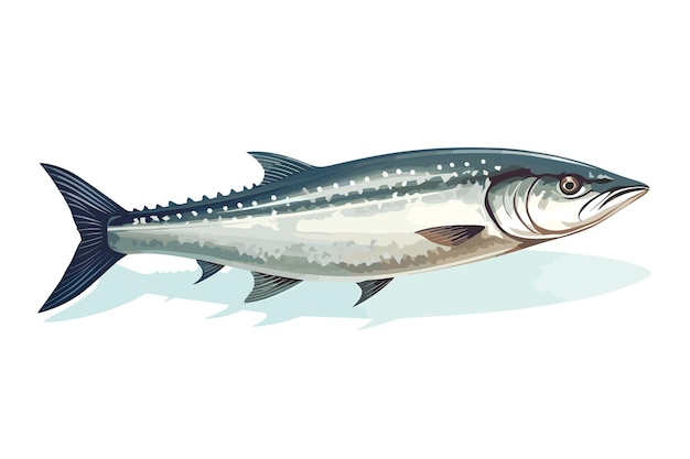 Vector caballa pescado vector arte bodegón pintura ilustración plana