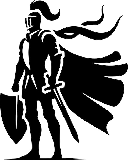 caballero simple vector mínimo silueta de color negro 11