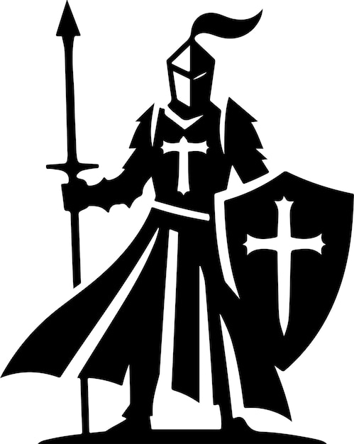 caballero simple vector mínimo silueta de color negro 12