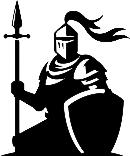 caballero simple vector mínimo silueta de color negro24