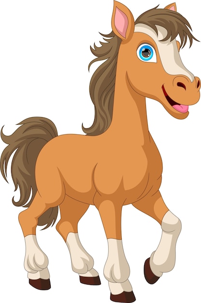 caballito de dibujos animados con fondo blanco