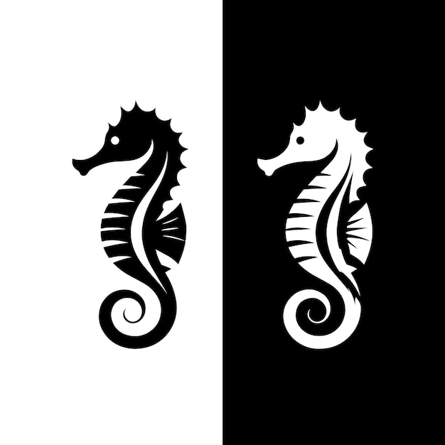 Caballito de mar logo y símbolo icono vectores