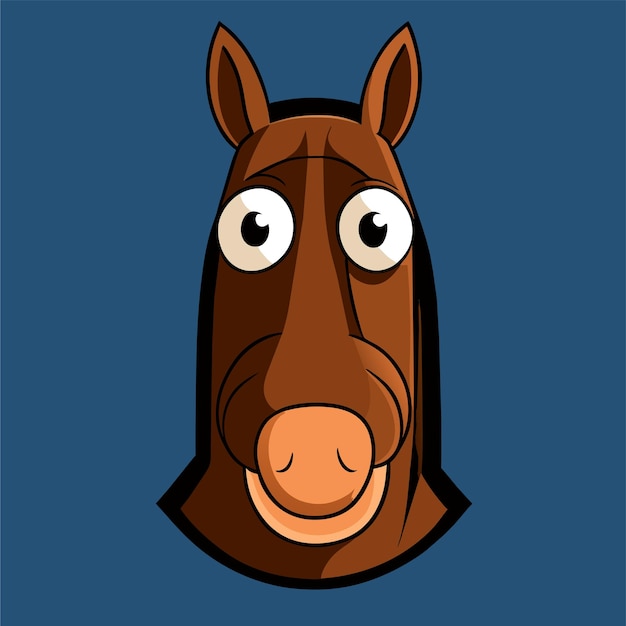 Vector caballo burro dibujado a mano plano elegante pegatina de dibujos animados icono concepto ilustración aislada