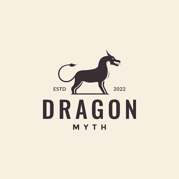 Vector caballo con cabeza de dragón mito logo diseño gráfico vectorial símbolo icono ilustración idea creativa