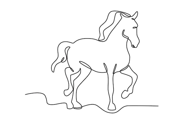 Un caballo corriendo dibujo en línea del Día Mundial de la Vida Silvestre