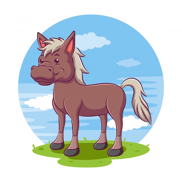 caballo de dibujos animados con un fondo de página