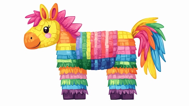 un caballo de dibujos animados con una melena y cola coloridas