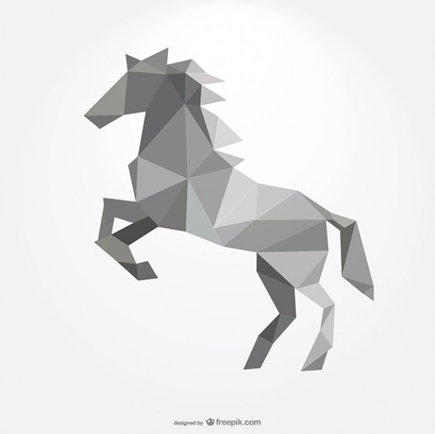 Vector caballo formado por triángulos