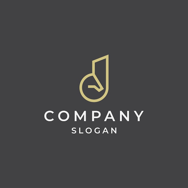Caballo de letra J con vector de plantilla de concepto de diseño de logotipo de estilo de línea