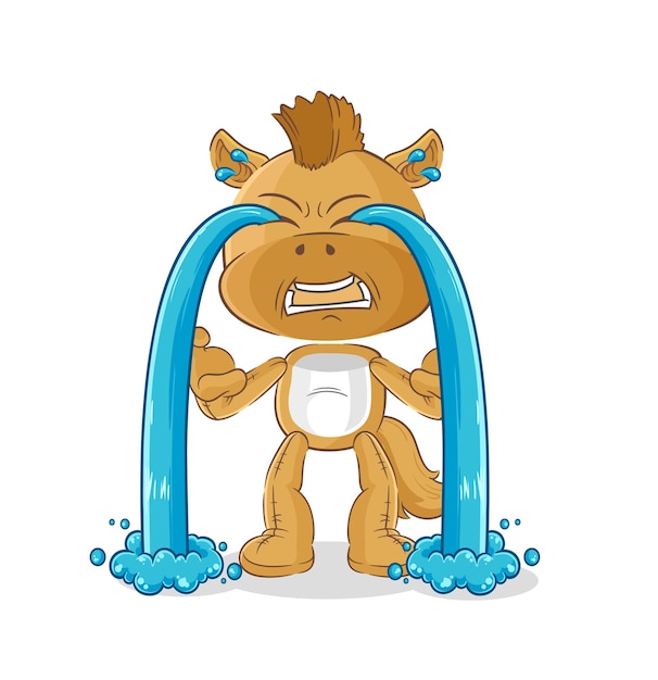 Caballo llorando ilustración vector de caracteres