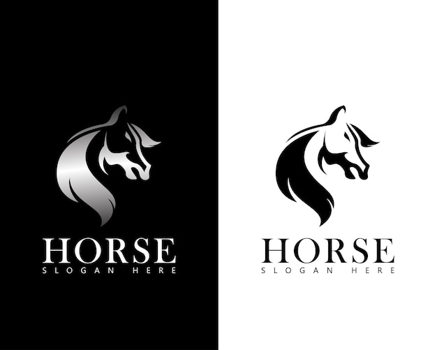 Caballo logo diseño emblema cabeza caballo diseño concepto negocio club campeón logo marca
