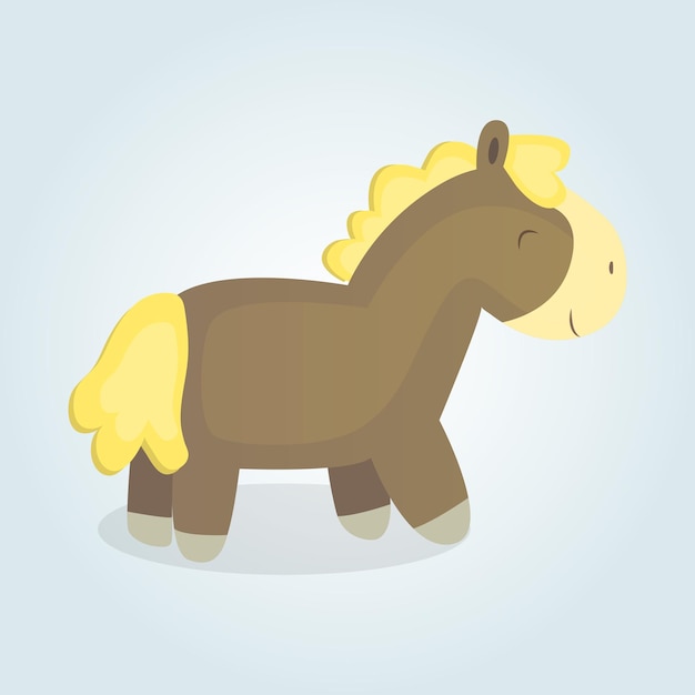 Caballo de madera de ilustración vectorial Juguete de juego para niños Lindo pony para niños