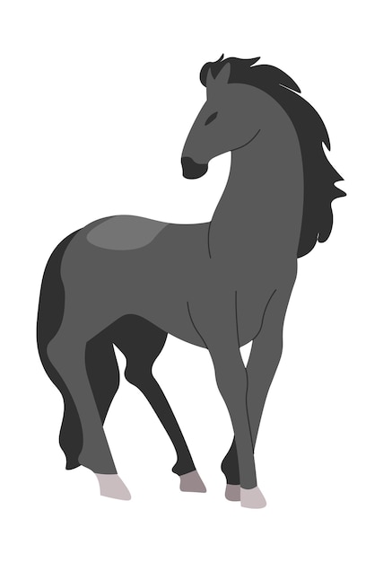 Vector caballo mamífero equino cría de animales en granjas
