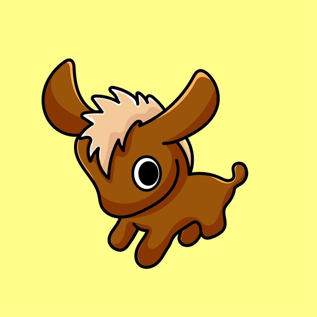 Caballo Mascota de dibujos animados Divertido Vector Sonrisa Felicidad Diversión Lindo Granja Ilustración Lindo Marrón