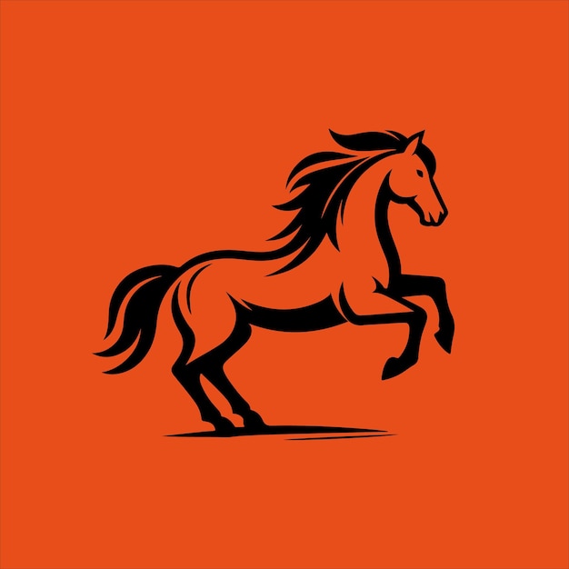 un caballo con una melena negra corriendo por la espalda