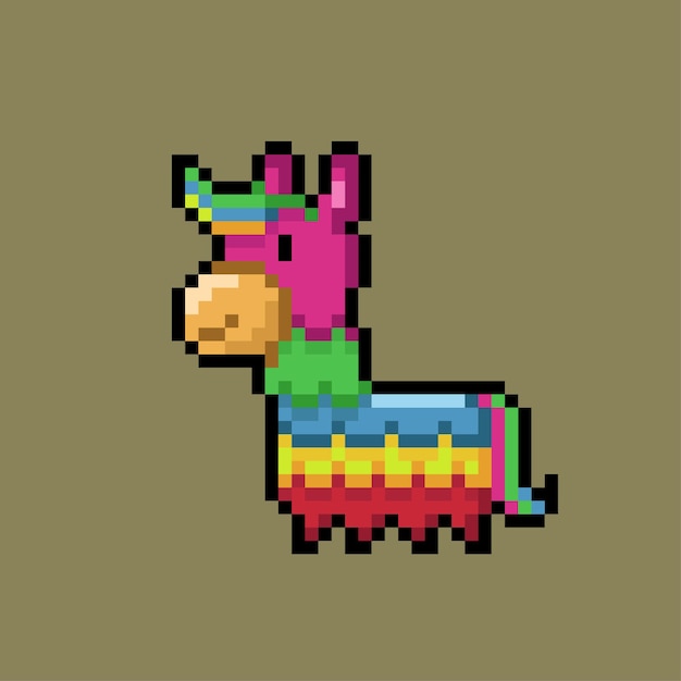 Caballo de piñata en estilo pixel art